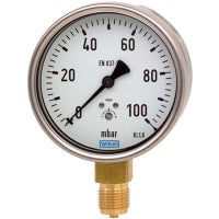 Galga de presión baja, tipo 612.20, caso: 304SS, 1/4 " NPT,  3 psi