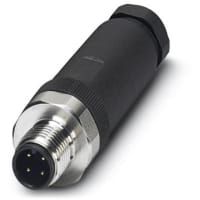 Conec del sensor/del actuador; varón; derecho; 4-pos; M12; conec del tornillo; nudo de acero; conec del tornillo
