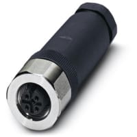 Conec del sensor/del actuador; hembra; derecho; 5-pos; M12; conec del tornillo; nudo de acero de alto grado