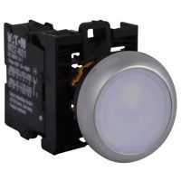 Interruptor de botón iluminado, 22.5m m, blanco, momentáneo, 500V, 6A, serie del RMQ-Titán