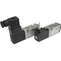 La válvula de solenoide, 2-Position escoge, 24VDC, Rc 1/8 Rc, 3.8 CFM, 0.1-1 Mpa