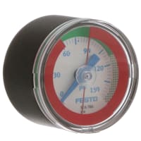 Galga de presión MA-RG, con la gama roja/verde, aproximadamente Diam 40m m, ningunas escalas 1psi