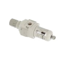 Filtre el regulador, 1/4NPT, línea aérea, bowlguard, soporte, galga, R a L flujo