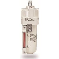 Lubricador neumático, 1/4 " NPT, tazón de fuente del metal, blanco urbano