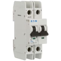 Interruptor, FAZ, curva de D, 2 poste, 1A, 240 VAC, terminales del anillo
