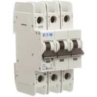 Interruptor, FAZ, curva de B, 3 poste, 1A, 240 VAC, terminales del anillo