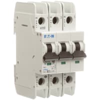 Interruptor, FAZ, curva de B, 3 poste, 25A, 240 VAC, terminales del anillo