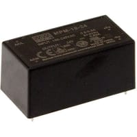 Fuente de alimentación, AC-DC, encapsulado, médico, 15W, 12V@1.25A, 80-264V adentro