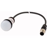 Indicador intermitente del LED, blanco, 24V, el 1m M12A, serie C22