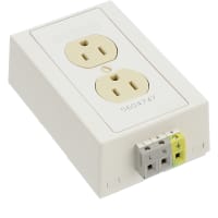 Enchufe; Montaje del carril; Zócalo dual; 125VAC; 15A; Serie de energía del carril del estruendo de la marfil