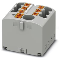 Bloque de distribución con la fuente 7-Conn, 500V, 24A, serie de PTFIX