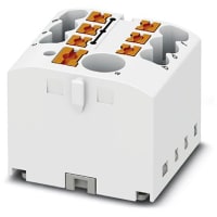 Bloque de distribución con la fuente 7-Conn, 500V, 24A, serie de PTFIX