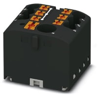 Distribution Block w/Supply, 7-Conn, 500V, 24 A, Push-En, PTFIX Series