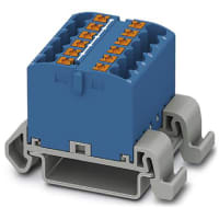 Bloque de distribución con la alineación horizontal, 12-Conn, 500V, 24A, serie de PTFIX