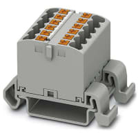 Bloque de distribución con la alineación horizontal, 12-Conn, 500V, 24A, serie de PTFIX