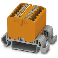 Alineación del bloque de distribución w/Horizontal, 12-Conn, 500V, 2A, serie de PTFIX