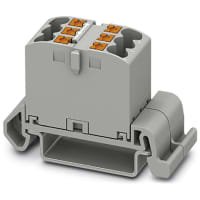 Bloque de distribución con la alineación horizontal, 6-Conn, 500V, 24A, serie de PTFIX