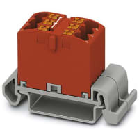 Bloque de distribución con la alineación horizontal, 6-Conn, 500V, 24A, serie de PTFIX