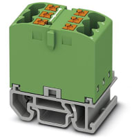 Bloque de distribución con la alineación horizontal, 6-Conn, 500V, 24A, serie de PTFIX