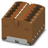 Bloque de distribución, internamente Jumpered 12-Conn, 450V17.5A, serie de PTFIX