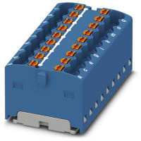 Bloque de distribución, internamente Jumpered, 18-Conn, 450V 17.5A, serie de PTFIX