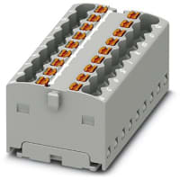 Bloque de distribución, internamente Jumpered, 18-Conn, 450V 17.5A, serie de PTFIX