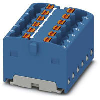 Bloque de distribución, internamente Jumpered, 12-Conn, 500V, 17.5A, serie de PTFIX