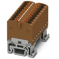 Bloque de distribución, internamente Jumpered 18-Conn, 500V, 17.5A, serie de PTFIX