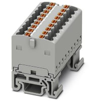 Bloque de distribución, internamente Jumpered 18-Conn, 500V, 17.5A, serie de PTFIX