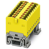 Bloque de distribución, internamente Jumpered 18-Conn, 500V, 17.5A, serie de PTFIX