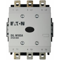 Contactor, 3 poste, 185 amperio, marco H, 2No-2Nc aux., bobina 24Vdc