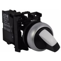 Interruptor No-Iluminado, bisel de plata, 2-Pos, serie 2NO-2NC, mantenido, M22