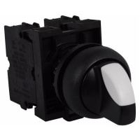 Interruptor No-Iluminado, bisel NEGRO, 2-Pos, serie 2NO-2NC, mantenido, M22