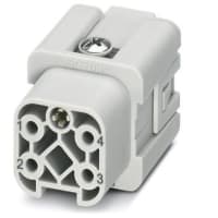 Empujar resistente de la posición +PE del conectador rectangular HEAVYCON 4 hacia adentro 230V 10A