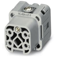 Empujar resistente de la posición +PE del conectador rectangular HEAVYCON 4 hacia adentro 230V 10A