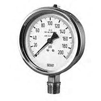 La galga de presión, análogo, los 4in, baja el montaje, 213.53 4 300PSI 1/4 L