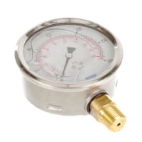 La galga de presión, análogo, baja el montaje, 213.53 4 300PSI/BAR 1/2 L