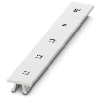 Etiqueta, broche de presión adentro; 5 TIRA DE MARCADOR DE LA SECCIÓN ZACK; L1, L2, L3, N, el PE; Blanco