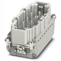 Conectador rectangular; Relleno; 16A; posición 6+2+Ground; Empuje hacia adentro