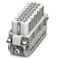 Conectador rectangular; Relleno; 600V; 19A; posición 16+Ground; Tornillo