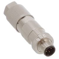 Conectador circular; Enchufe; Pernos masculinos; posición 4; 4A; 250VAC, 250VDC; M12-4