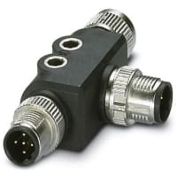 Conectador; Distribuidor de T; 5-pos; blindado; zócalo; enchufe; enchufe M12 recto; B cifrado