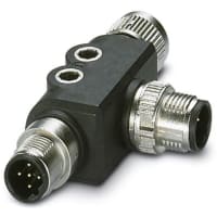 Conectador; Distribuidor de T; 5-pos; blindado; zócalo; enchufe; enchufe M12 recto; B cifrado