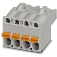 PCB Plug Push-En 5m m 12AWG 320V 12A 4 Position Combicon Control Series