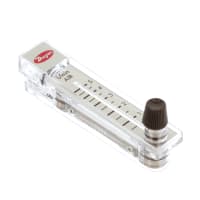 Flujómetro, exactitud del 4%. 5-5 LPM, aire, acero inoxidable, cuerpo de la PC, serie de RM
