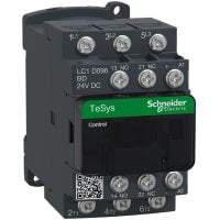 Contactor LC1D, 3P,  3 NO, AC-3, 40V,  9 A,  24 VDC, serie de TeSys Deca