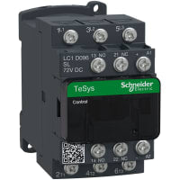 Contactor LC1D, 3P, 3 NO, AC-3, 40V, 9 A, 72 VDC, serie de TeSys Deca