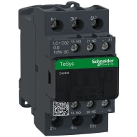 Contactor LC1D, 3P,  3 NO, AC-3, 40V,  32 A,  125 VDC, serie de TeSys Deca