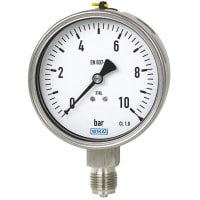 Manómetro;acero inoxidable;232,50 2.5 200PSI 1/4 L;montaje inferior;cara de 2,5";1/4" N