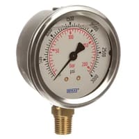 Gauge de Pressure, analog, 111.10.25, 30PSI, 2.5 ", 1/4 " NPT, mount del lower